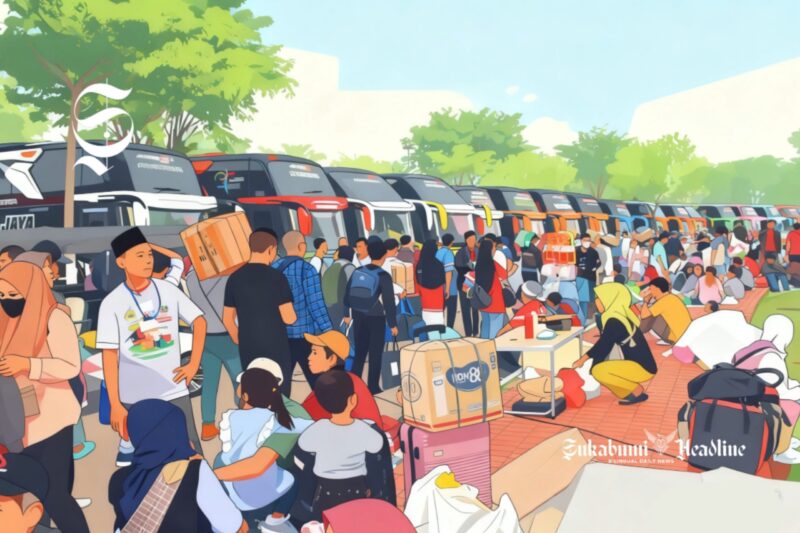 Ilustrasi mudik Lebaran - sukabumiheadline.com