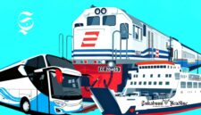 Ilustrasi mudik gratis dengan kereta api, kapal laut, dan bus - sukabumiheadline.com