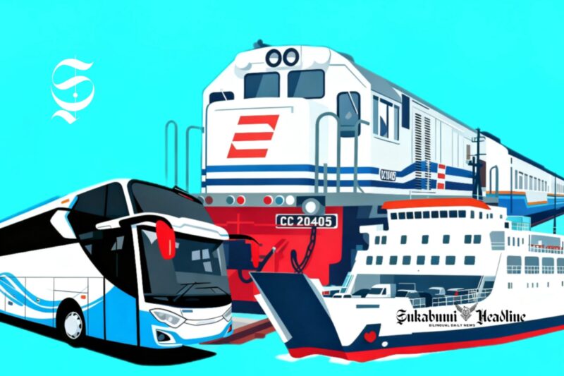 Ilustrasi mudik gratis dengan kereta api, kapal laut, dan bus - sukabumiheadline.com