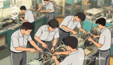 Ilustrasi pelajar SMK sedang praktik mesin - sukabumiheadline.com