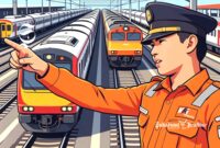 Ilustrasi penjaga pintu perlintasan kereta api - sukabumiheadline.com