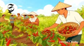 Ilustrasi petani cabai keriting - sukabumiheadline.com