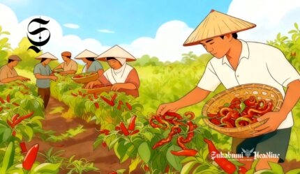 Ilustrasi petani cabai keriting - sukabumiheadline.com