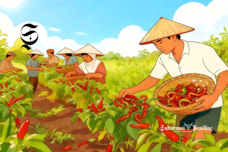 Ilustrasi petani cabai keriting - sukabumiheadline.com