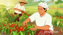 Ilustrasi petani cabai rawit - sukabumiheadline.com