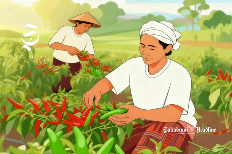 Ilustrasi petani cabai rawit - sukabumiheadline.com