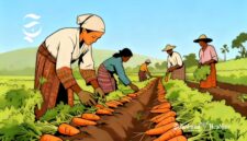 Ilustrasi petani wortel sedang panen - sukabumiheadline.com