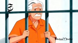 Ilustrasi pria lansia di dalam penjara - sukabumiheadline.com
