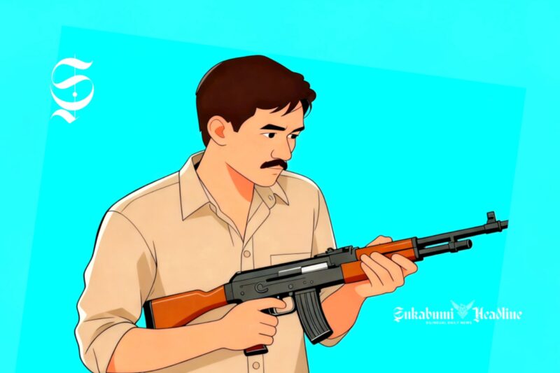 Ilustrasi pria memegang senapan - sukabumiheadline..com