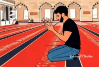 Ilustrasi seorang Muslim sedang berdoa di dalam masjid - sukabumiheadline.com