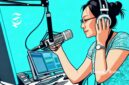 Ilustrasi seorang penyiar radio sedang on-air - sukabumiheadline.com