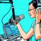 Ilustrasi seorang penyiar radio sedang on-air - sukabumiheadline.com