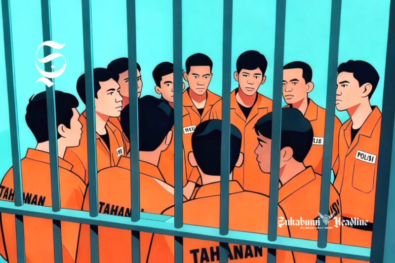 Ilustrasi tahanan polisi di dalam sel - sukabumiheadline.com