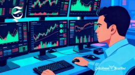Ilustrasi trader forex sedang mengamati pergerakan candlestick - sukabumiheadline.com