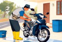 Ilustrasi usaha jasa cuci motor panggilan - sukabumiheadline.com