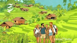 Ilustrasi wisatawan asing sedang mengunjungi desa wisata - sukabumiheadline.com
