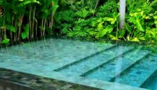 Natural pool dengan lantai batu hijau atau green stone dari Sukabumi - Ist
