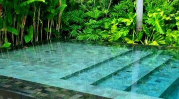 Natural pool dengan lantai batu hijau atau green stone dari Sukabumi - Ist