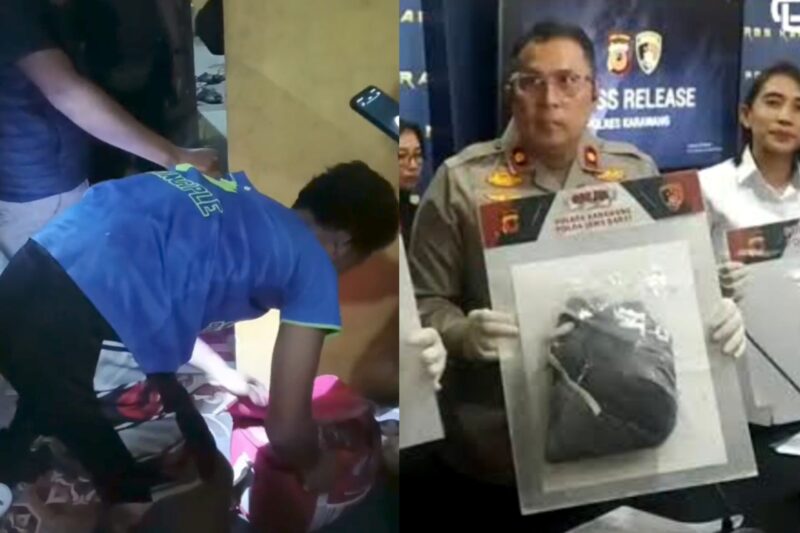 Bilal Ismail Hamdi saat rekonstruksi dan Wakapolres Karawang Kompol Andriyanto saat ekspos kasus - Ist