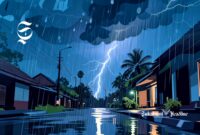 Ilustrasi hujan deras disertai petir - sukabumiheadline.com