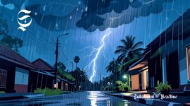 Ilustrasi hujan deras disertai petir - sukabumiheadline.com