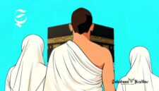 Ilustrasi jemaah haji di depan Kabah - sukabumiheadline.com