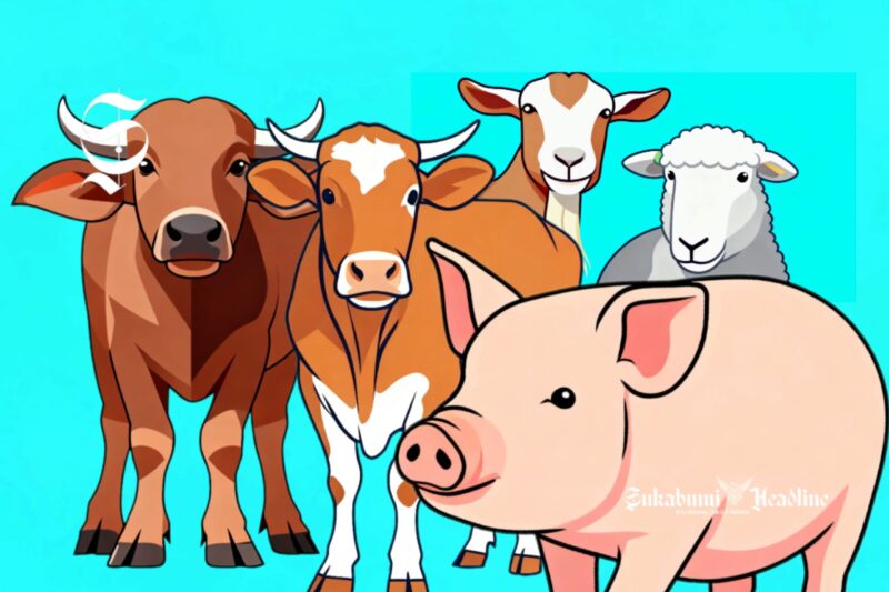 Ilustrasi kerbau, sapi, kambing, domba dan babi - sukabumiheadline.com