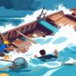 Ilustrasi nelayan tenggelam di laut - sukabumiheadline.com