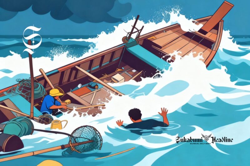 Ilustrasi nelayan tenggelam di laut - sukabumiheadline.com