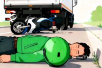 Ilustrasi pengendara sepeda motor alami kecelakaan lalu lintas - sukabumiheadline.com