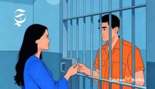 Ilustrasi pengunjung wanita memberikan bingkisan ke tahanan di dalam penjara - sukabumiheadline.com