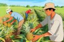 Ilustrasi petani buah nenas - sukabumiheadline.com