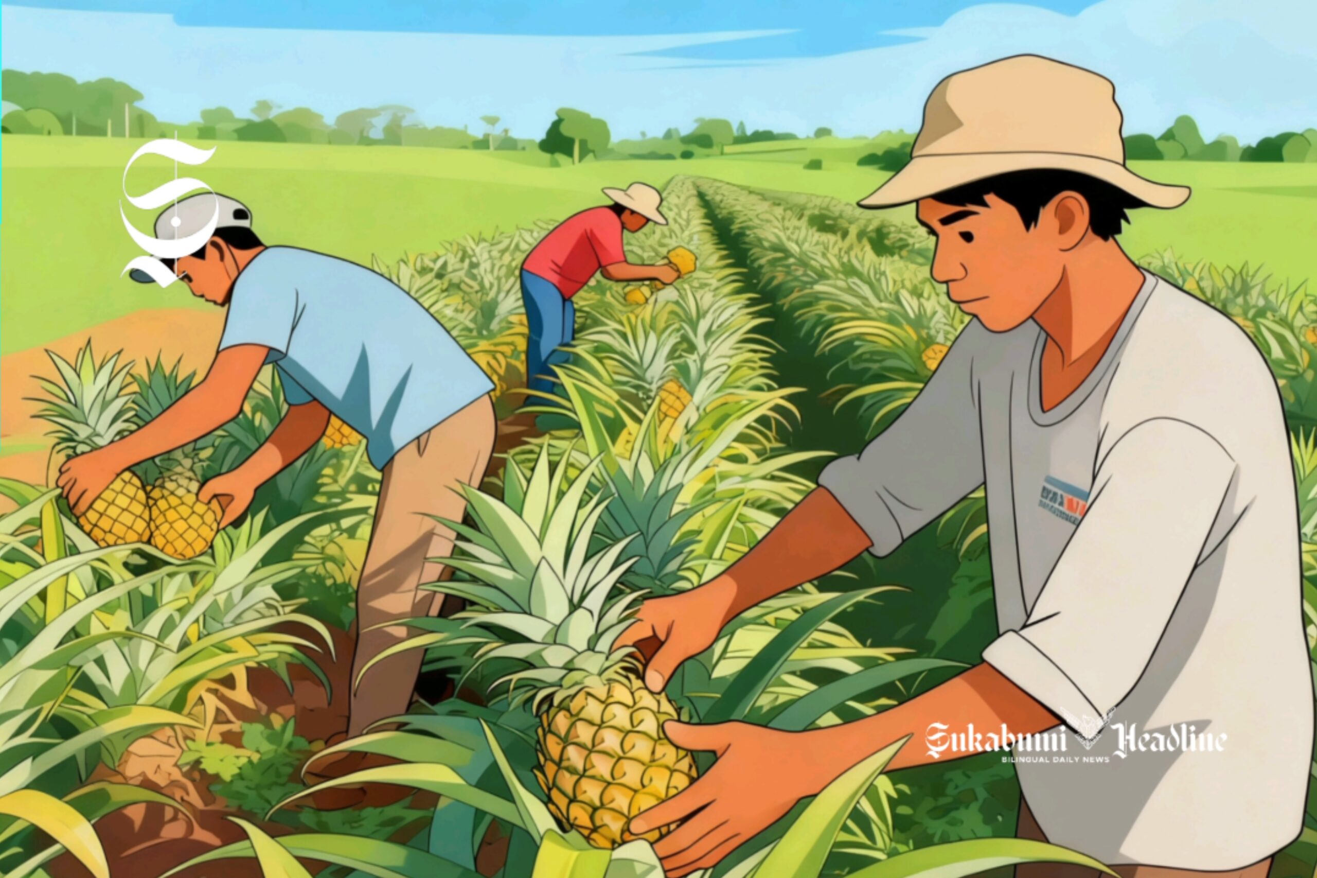 Ilustrasi petani buah nenas - sukabumiheadline.com