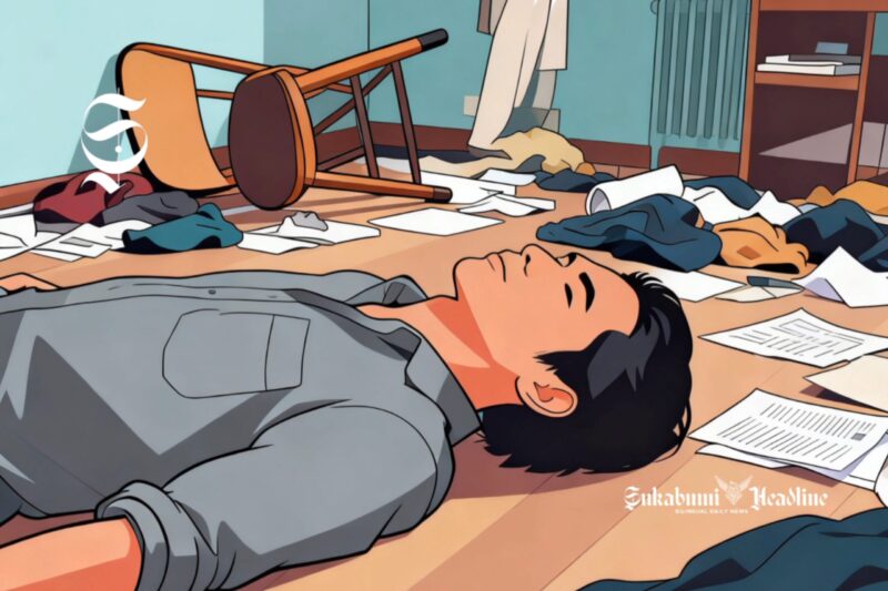 Ilustrasi pria korban penganiayaan di dalam kamar - sukabumiheadline.com