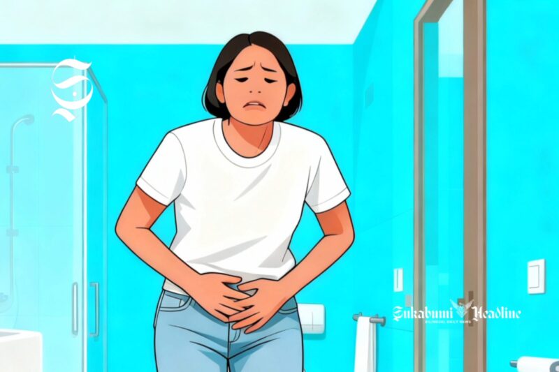 Ilustrasi seorang perempuan menahan pipis - sukabumiheadline.com