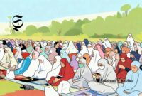 Ilustrasi shalat di lapangan - sukabumiheadline.com