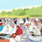 Ilustrasi shalat di lapangan - sukabumiheadline.com