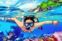 Ilustrasi snorkeling atau menyelam di permukaan laut - sukabumiheadline.com