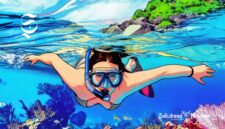 Ilustrasi snorkeling atau menyelam di permukaan laut - sukabumiheadline.com