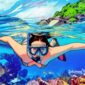 Ilustrasi snorkeling atau menyelam di permukaan laut - sukabumiheadline.com