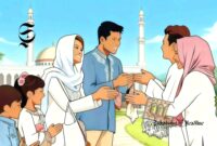 Ilustrasi tradisi saling bersalaman di Hari Raya Idul Fitri atau Lebaran - sukabumiheadline.com