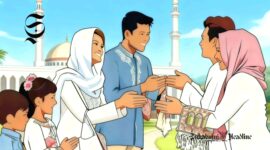 Ilustrasi tradisi saling bersalaman di Hari Raya Idul Fitri atau Lebaran - sukabumiheadline.com