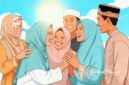Ilustrasi umat Islam bercengkrama ceria - sukabumiheadline.com