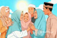 Ilustrasi umat Islam bercengkrama ceria - sukabumiheadline.com