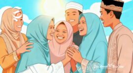 Ilustrasi umat Islam bercengkrama ceria - sukabumiheadline.com