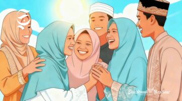 Ilustrasi umat Islam bercengkrama ceria - sukabumiheadline.com