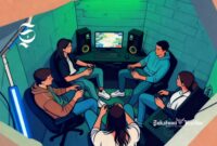 Ilustrasi warga main aplikasi kencan dan game di dalam bunker - sukabumiheadline.com