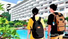 Ilustrasi wisatawan domestik berjalan menuju hotel - sukabumiheadline.com