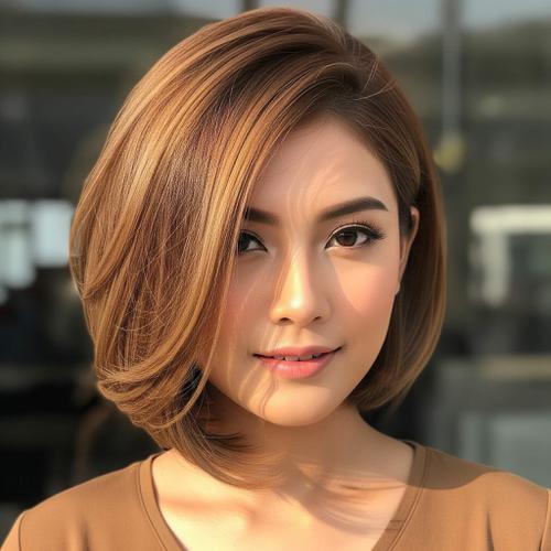 Model rambut Bob Asimetris - Gemini