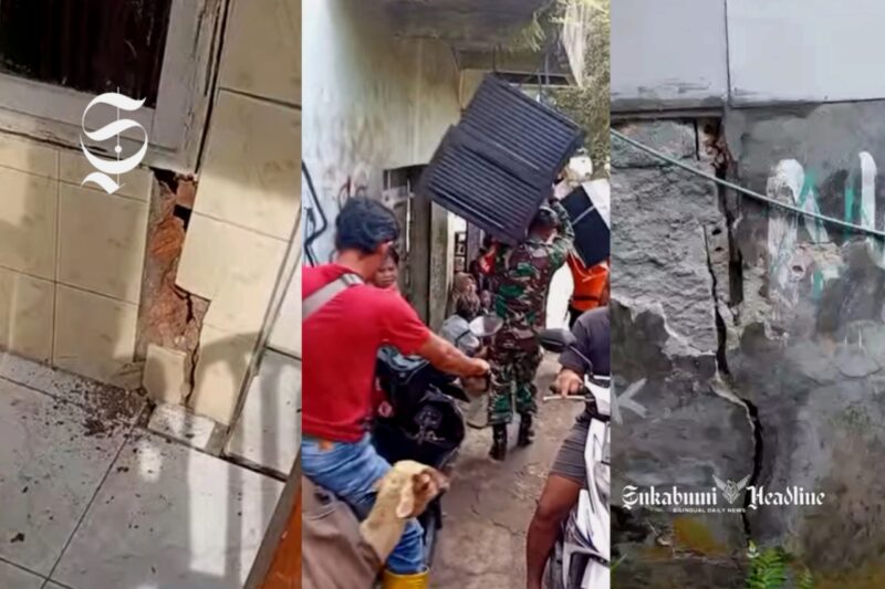 Warga Kampung Cijambe, Bantargadung, Sukabumi terdampak pergeseran tanah - Ist